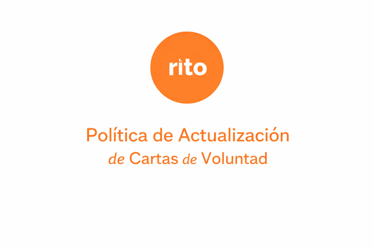 Política y garantía de actualización de Rito para Cartas de Voluntad Anticipada